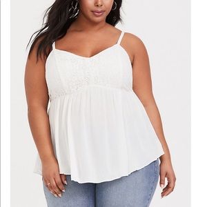 White Lace Gauze Top